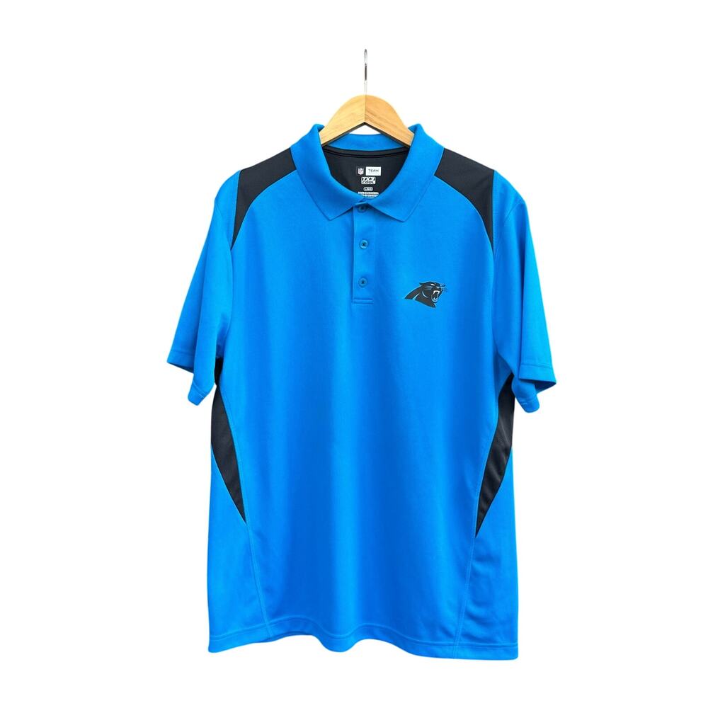 NFL Team Apparel TX3 Cool Panthers Polo Shirt in Blue & Black